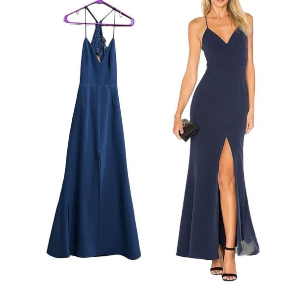 Lovers + Friends Navy Maxi Dress - Picture 1 of 13